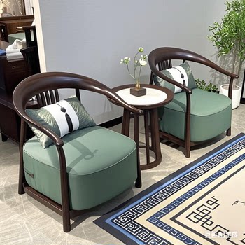 New chinese style full solid wood fence chair modern simple leisure chair household sofa chair balcony chair three-piece set New chinese style full solid wood fence chair modern simple leisure chair household sofa chair balcony chair three-piece set