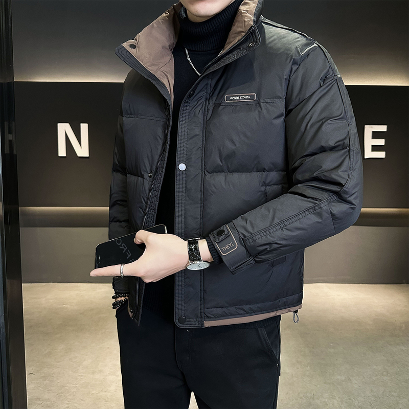 Pierre Cardin Men's New Winter down Jacket Trendy Brand Lightweight Coat Color-Blocking High-End Versatile Cold-Proof Clothing