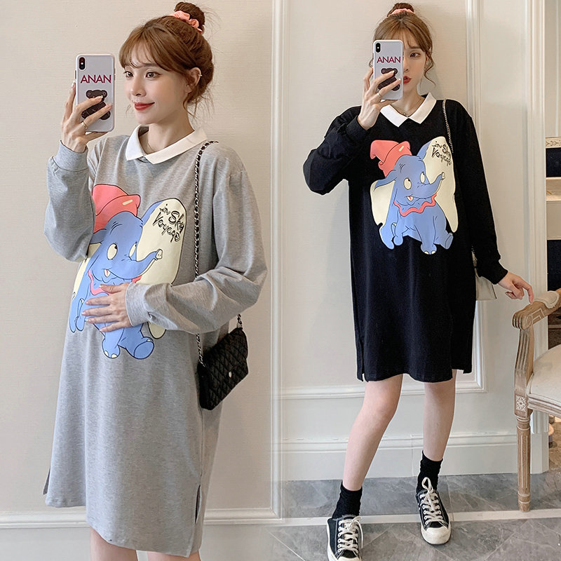 Pregnant women's autumn clothes suit 2021 new foreign clothes out of fashion Tidal Moms Spring Autumn Loose Wear and Two sets