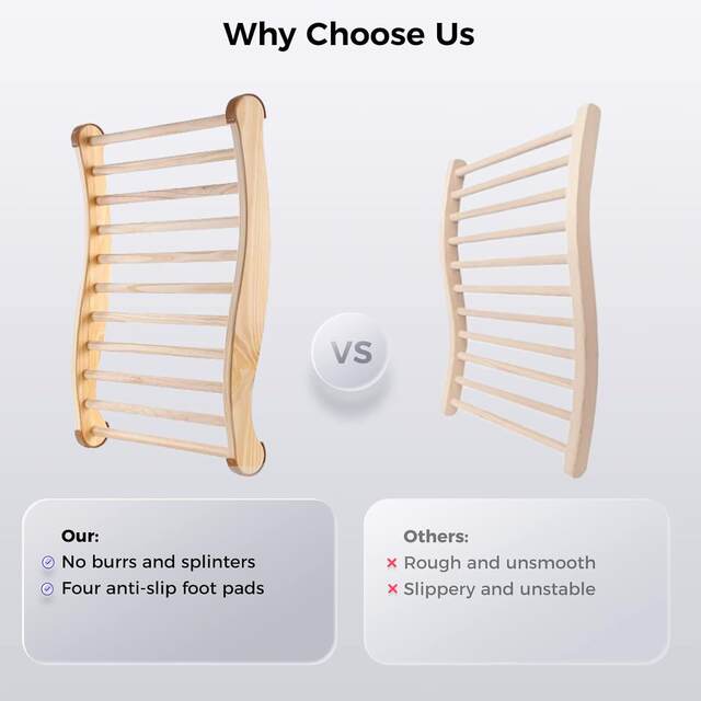 Wooden backrest steam room pillow S-shaped design sauna chair Wooden backrest curved sauna backrest