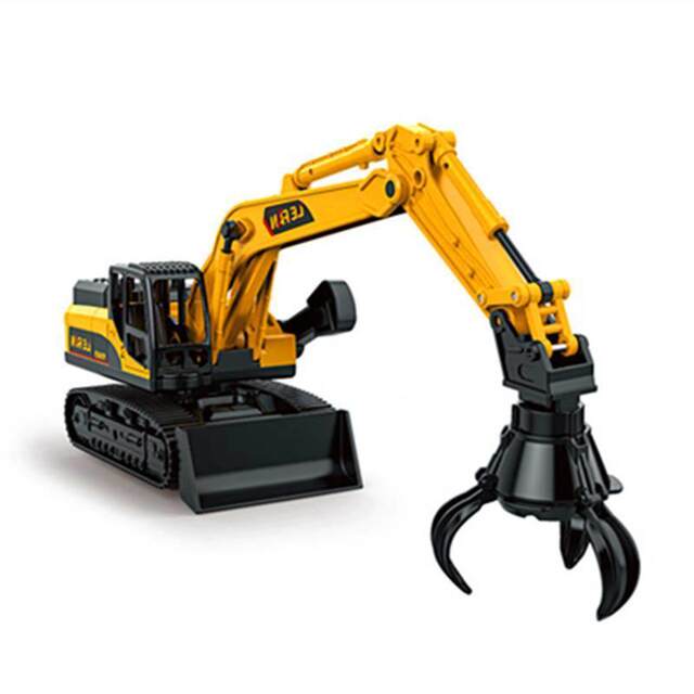 Children's Hand-Cranked Excavator Toy, Construction Vehicle, Digging Grabber Machine, 667 Drilling Machine, Grabber Truck for Boys