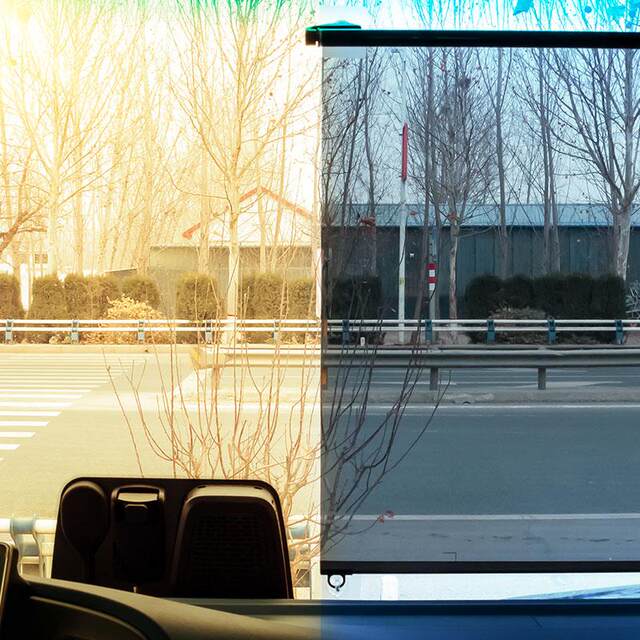 Large Truck, Bus, Three- or Four-Wheeled Electric Vehicle Sunshade Film for Front Windshield, Retractable Sunshade Curtain, High-Definition Transparent Heat Insulation