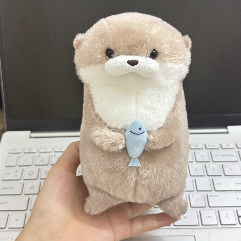 Japanese Amuse Sea Otter Plush Toy Doll Holding Fish, Otter Holding Octopus, Apron, Cute Toy, Soft and Adorable