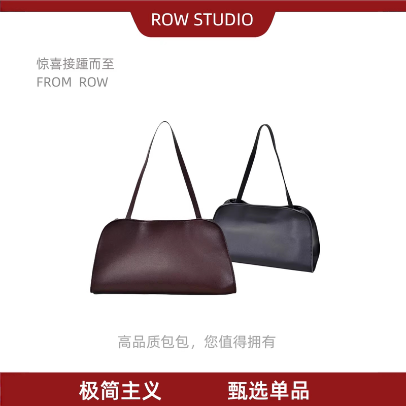 Row First-Layer Cowhide Shoulder Bag Peggy Clutch Clutch Bag Old Money Style Underarm Bag Hand-Held Crossbody Women's Bag