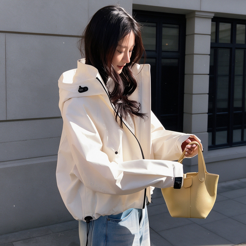 White Short Jacket for Women, 2026 New Autumn Style, Thin Outdoor Hiking Softshell Jacket for Petite Women White Short Jacket for Women, 2026 New Autumn Style, Thin Outdoor Hiking Softshell Jacket for Petite Women