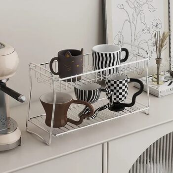 Kitchen stainless steel storage rack seasoning cup storage rack multi-layer countertop floor-standing drain storage rack floor