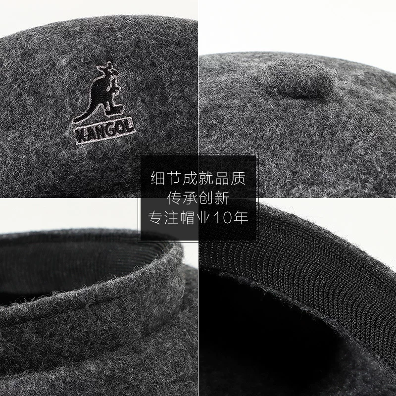 Kangaroo, hat, winter woolen keep warm beret, Korean style