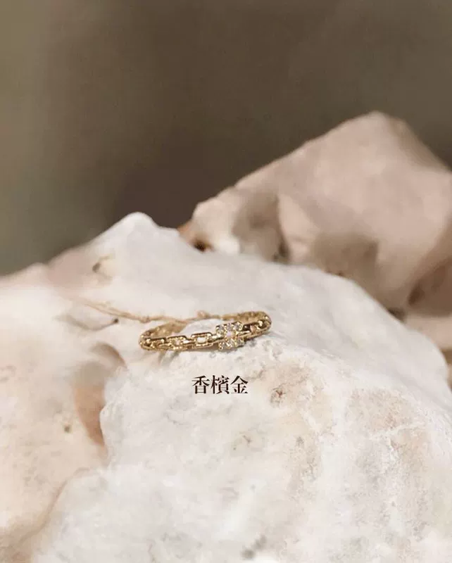 Hàn Quốc tùy chỉnh thời trang lưới người nổi tiếng chuỗi vuông kim cương cổ điển siêu mỏng nhẫn nhẫn đuôi nhẫn Xiaohong đề xuất đồ trang sức - Nhẫn