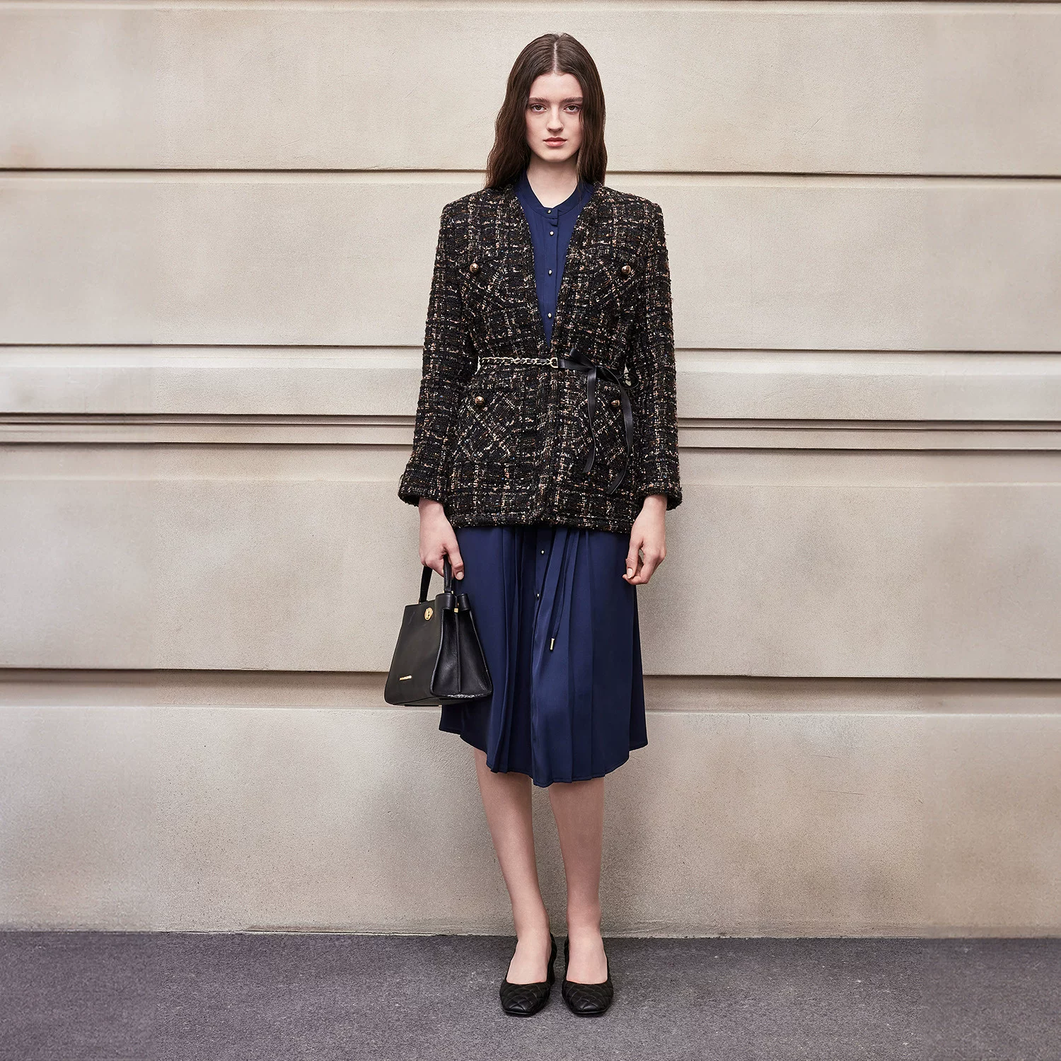 Демисезонная модная универсальная куртка, комплект, пальто, стиль Chanel