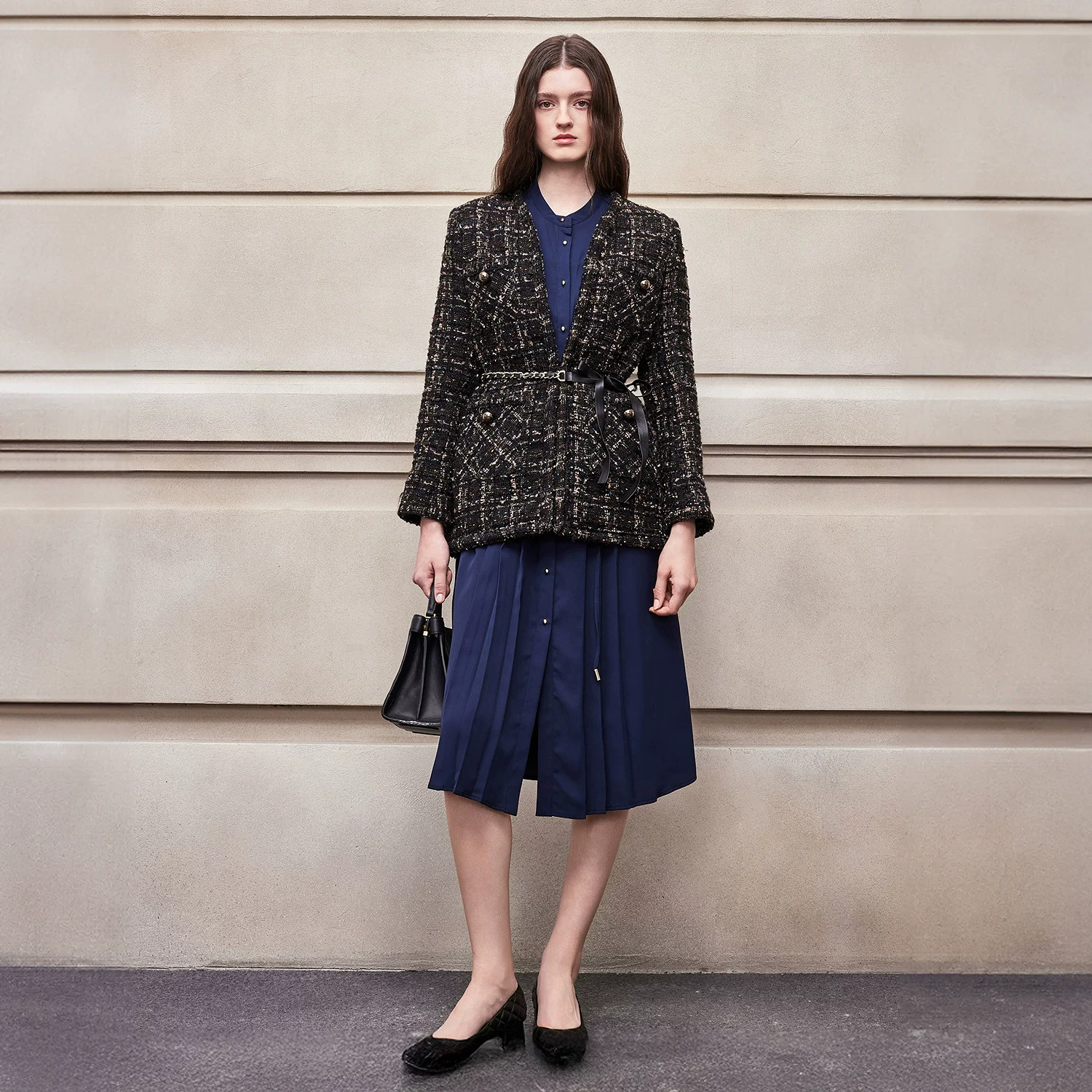 Демисезонная модная универсальная куртка, комплект, пальто, стиль Chanel