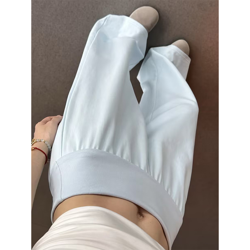 Huang Jiji Blue High-Waisted Wide-Leg Pants for Women, Summer 2026 New Loose Casual Pants, Yoga Gym Sports Pants