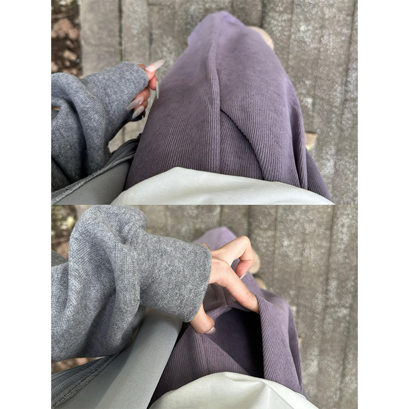 Purple Corduroy Wide-Leg Pants for Women, Autumn 2026 New Style, High-Waisted, Drapey, Petite, Relaxed, Vintage Scimitar Pants Purple Corduroy Wide-Leg Pants for Women, Autumn 2026 New Style, High-Waisted, Drapey, Petite, Relaxed, Vintage Scimitar Pants