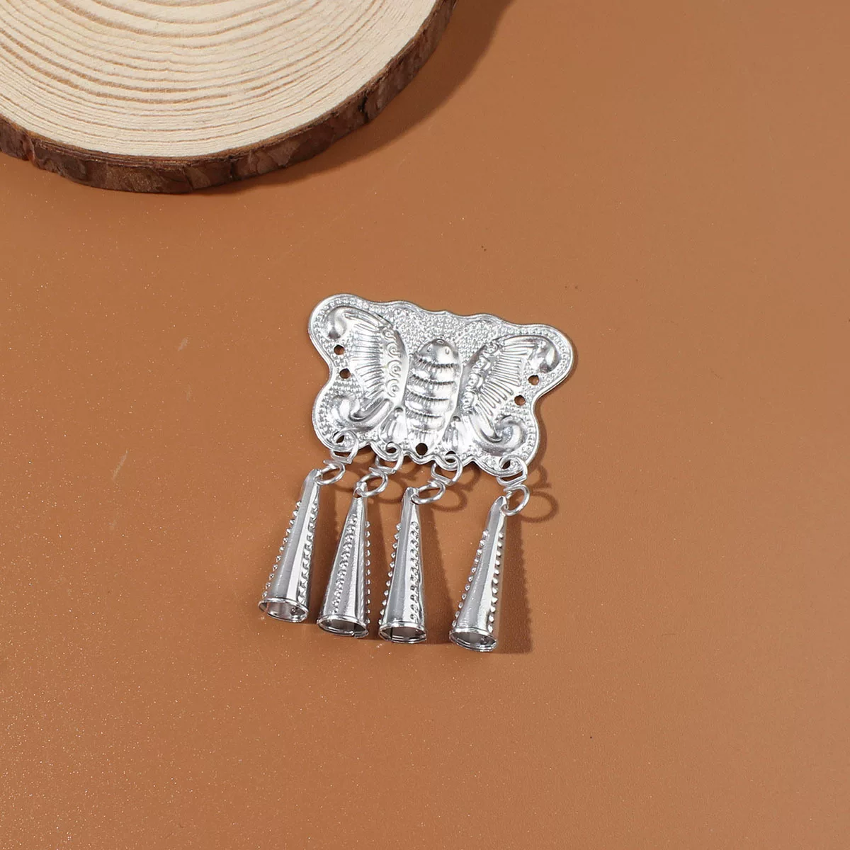 Accessory, ethnic small bell with butterfly, DIY