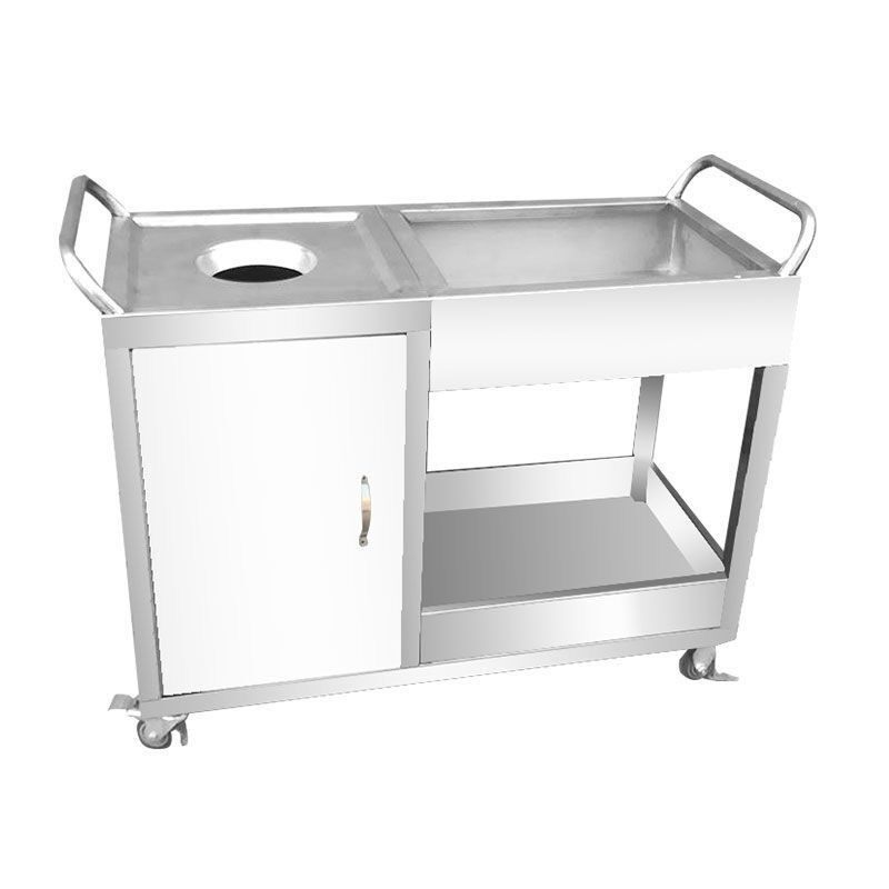 Коммерческая кухня приправа автомобиль 商用不锈钢二合一收残车泔水台多功能移动台垃圾车残食车