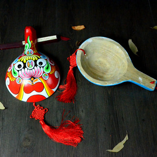 Purely hand-painted peking opera club huo mashao facial makeup mask decoration pendant chinese r style small gift for foreigners