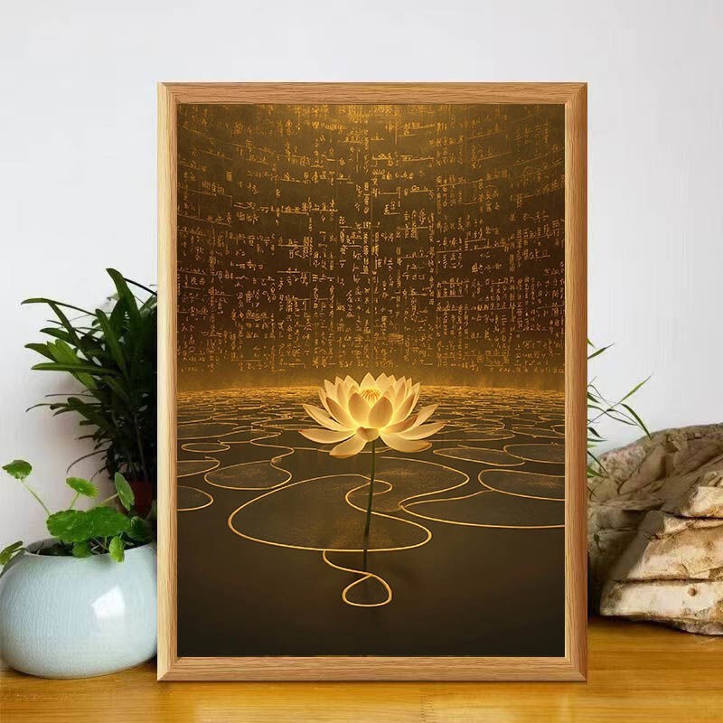 Golden Lotus Flowers for Offering to Buddha, a Zen-Inspired Display with Lotus Leaves and Flowers, Attracting Wealth from All Directions, Placed at the Entrance to Increase Fortune Golden Lotus Flowers for Offering to Buddha, a Zen-Inspired Display with Lotus Leaves and Flowers, Attracting Wealth from All Directions, Placed at the Entrance to Increase Fortune
