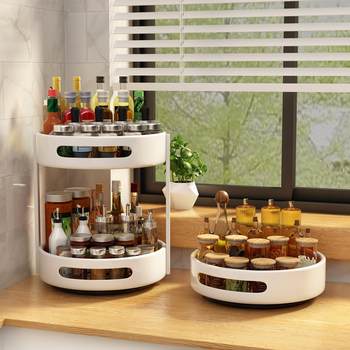 Imported mujie360 degree rotary seasoning rack kitchen seasoning multi-function seasoning storage rack