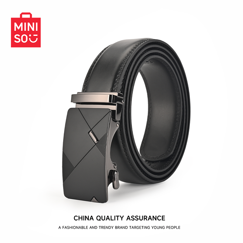 Пояс из кожи MINISO, мужской бренд, подлинная коровья кожа, пояс для джинсов молодежи, костюмный, деловой стиль, тренд, новый стиль