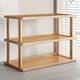 Desktop storage shelf partition multi-layer heightened small table adjustable countertop thickened wood and bamboo storage rack