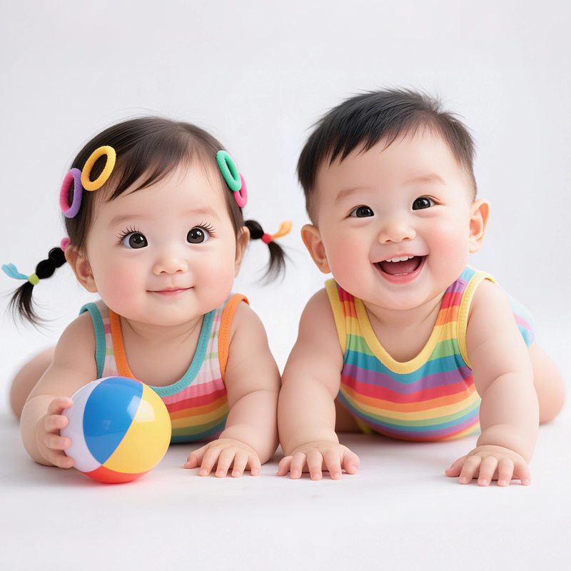 Dragon and Phoenix Baby Stickers, Self-Adhesive, Cute Twins, Beautiful Baby Pictures, Pregnant Women's Pregnancy Aid, Baby Wall Art