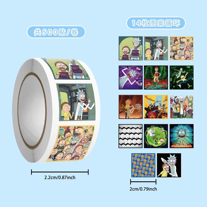 Rick and Morty Funny Stickers Featuring Rick and Morty, the Grandfather-Grandson Duo, and Pickles