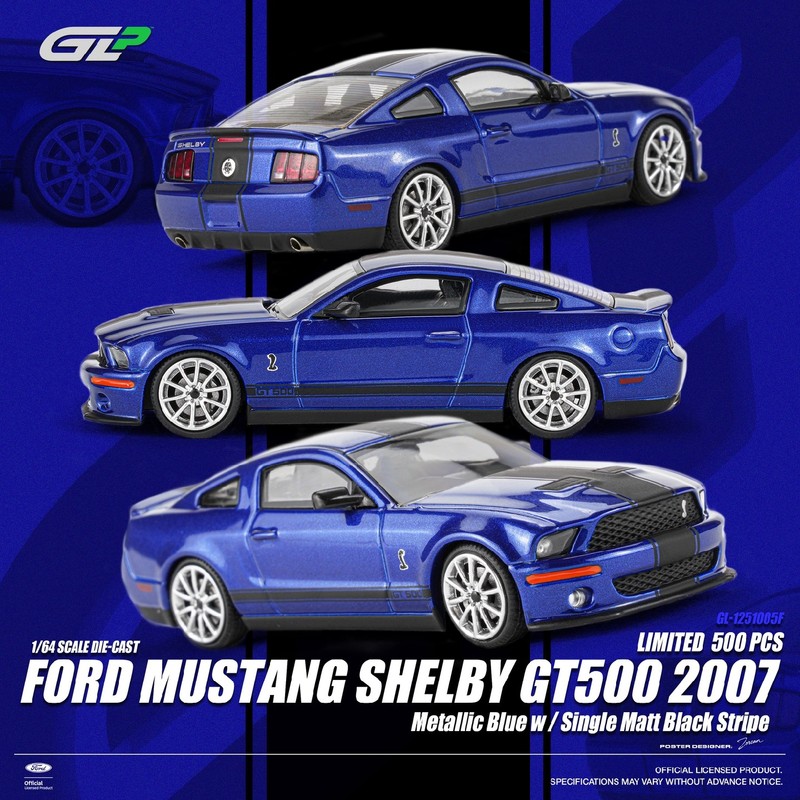 Mh 1/64 Ford Mustang Shelby Cobra Gt500 2007 Alloy Car Model Mh 1/64 Ford Mustang Shelby Cobra Gt500 2007 Alloy Car Model