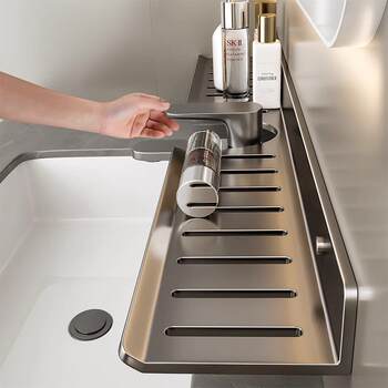 German craft mirror bathroom storage rack without punching wall-mounted toilet washbasin bathroom storage rack