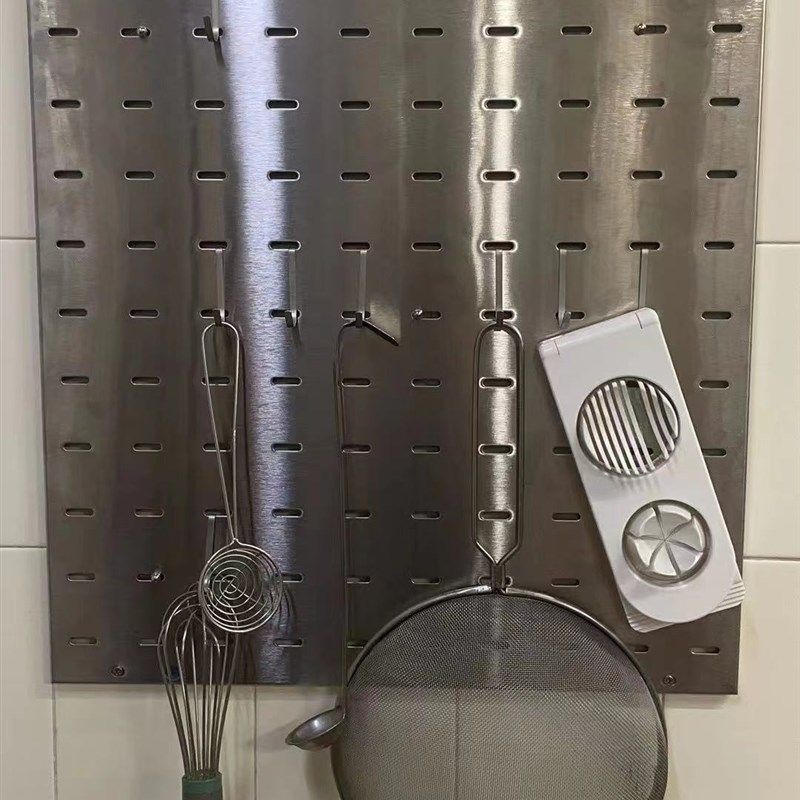 Perforated board cleaning area material v hanger restaurant back kitchen area storage rack