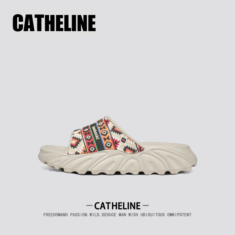 American Catheline Trendy Brand Men's Slippers for Outdoor Wear, High-End Summer New Thick-Soled Non-Slip Coconut Sandals for Men