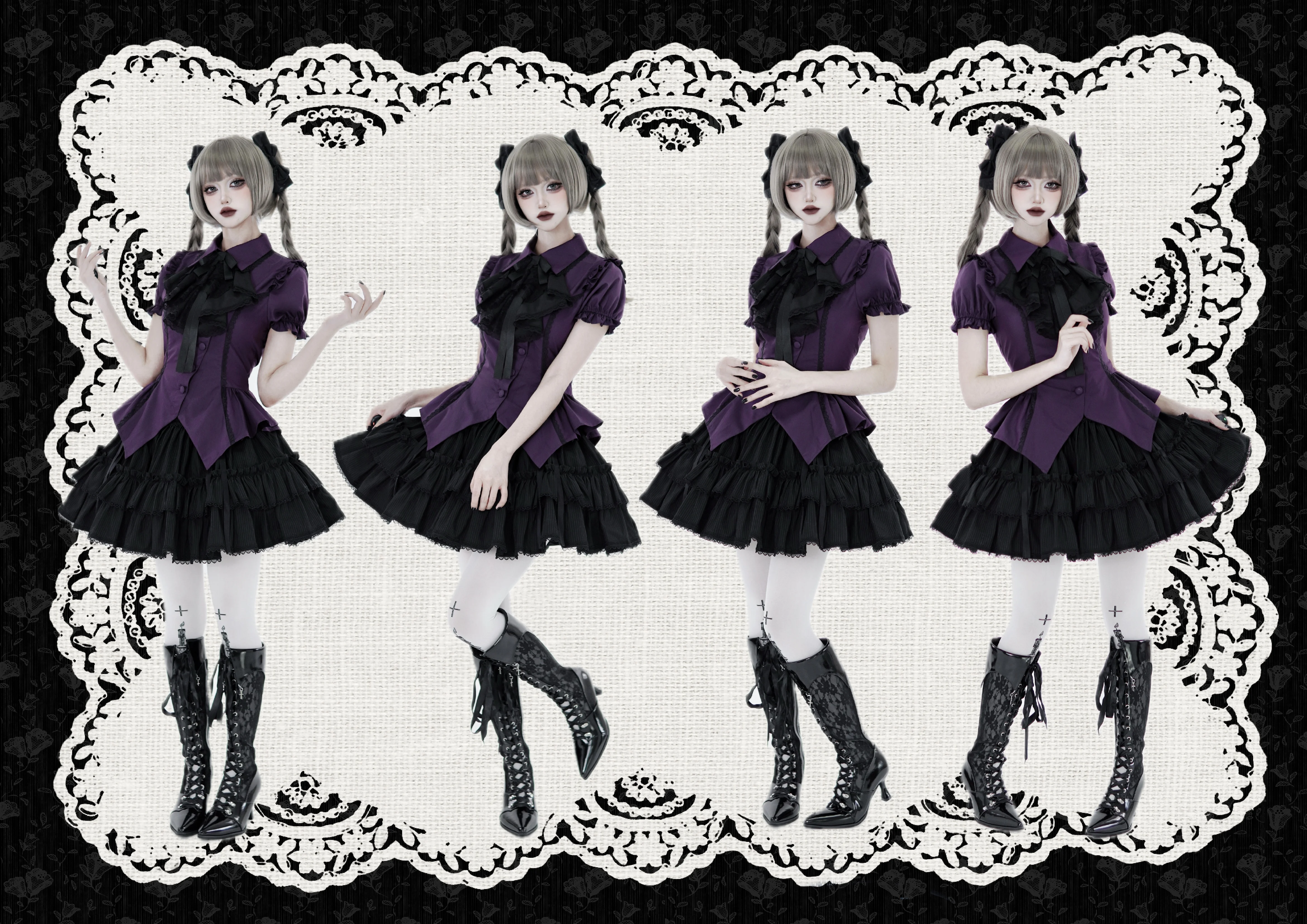 [【二团定金】莱拉夜曲二团定金，哥特斜襟套装]