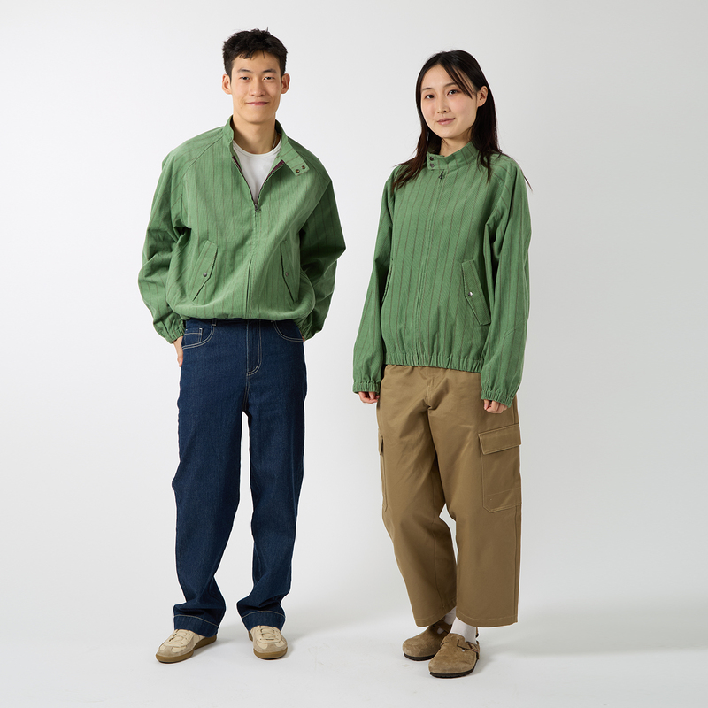 Rtp Suran 26 New Autumn Style Yarn-Dyed Fine Striped Corduroy Jacket for Men and Women, Retro Small Stand-Up Collar Casual Short Jacket