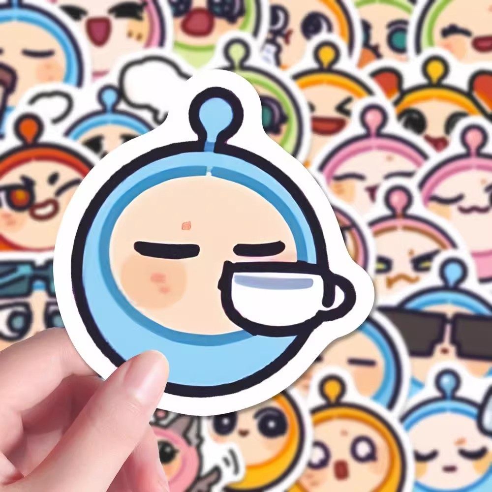 160张六小只表情包贴纸蛋仔派对小蓝小绿小黄小粉呆萌可爱贴画diy，为爱发电的宝藏好物！_手机游戏_淘宝游戏网, image size:1000x1000