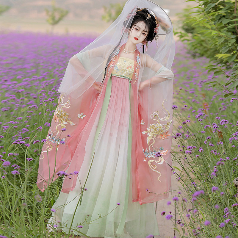唐制汉服女成人古装超仙气齐胸襦裙流仙裙春夏新款十二花神套装,穿越千年之美!-汉服半身裙-淘宝好物网