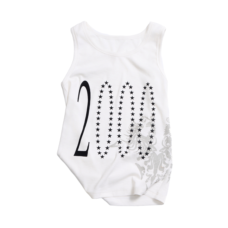 Yemanup* “2000” Millennium Retro Starburst Totem Print Camisole Black/White