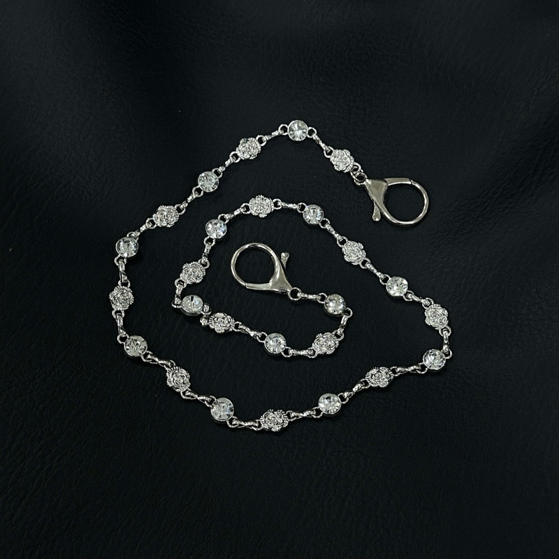 Soul Mates Sparkling Floral Round Diamond Pants Chain Vintage Cleanfit Waist Accessory with a Light Luxury Feel Soul Mates Sparkling Floral Round Diamond Pants Chain Vintage Cleanfit Waist Accessory with a Light Luxury Feel