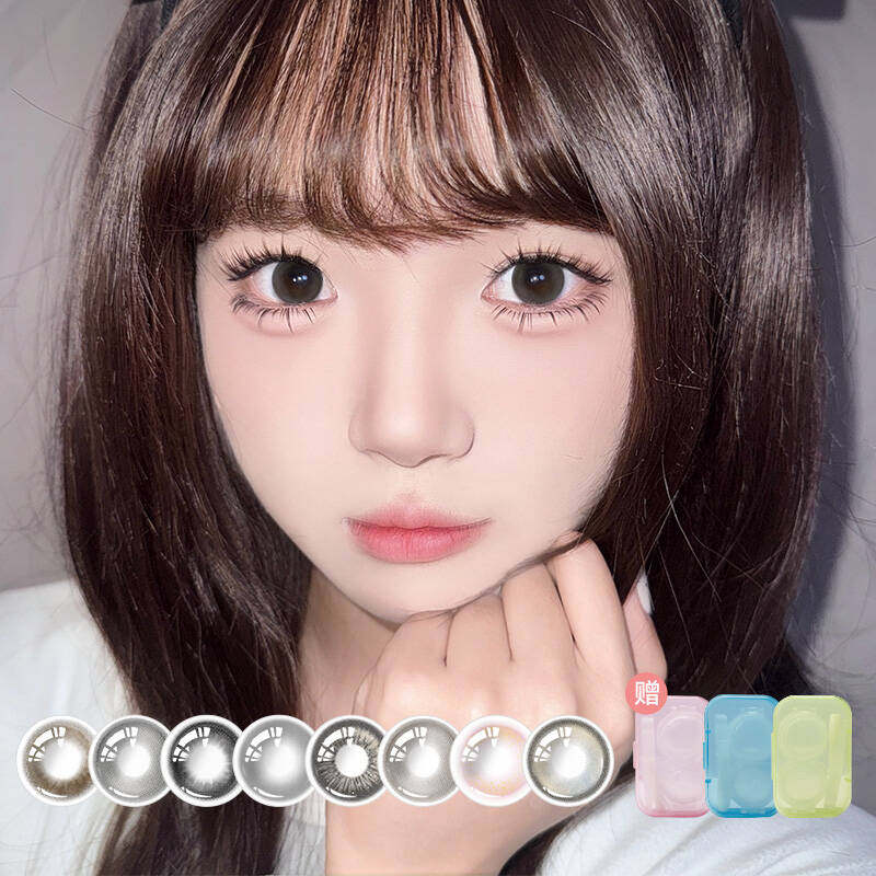 眸可半年抛美瞳水润正品大小直径日常自然感彩色隐形眼镜旗舰店F