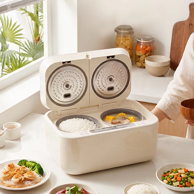 钻石牌双胆电饭煲左右独立烹饪食品级内胆家用智能电饭锅煲汤锅