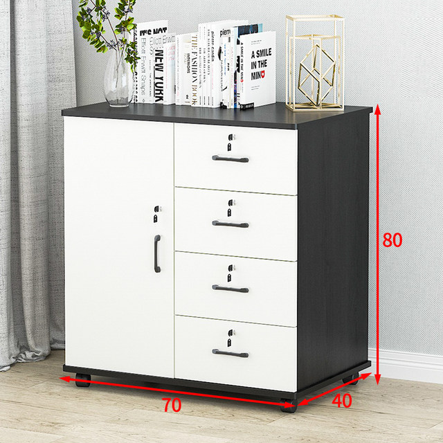 Office cabinet with lock drawer brake mobile file cabinet wooden height storage cabinet office floor-standing information cabinet