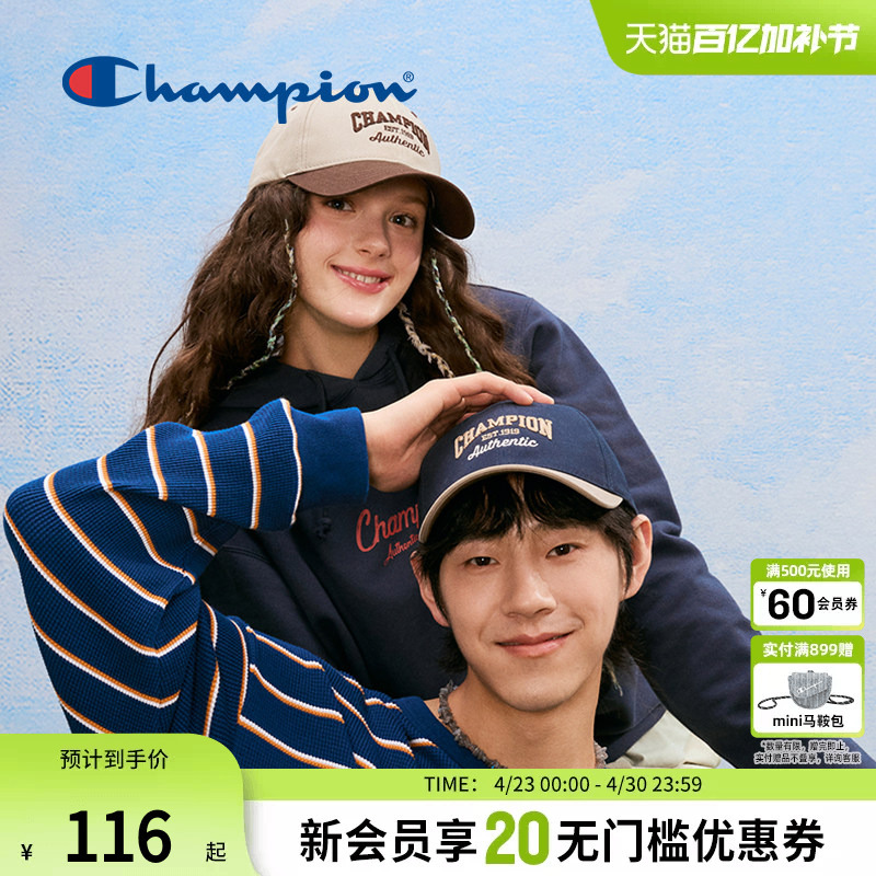 Champion New Baseball Cap Couple Casual Peaked Cap Sports Sunshade Spring and Summer Soft Top Small Face Cap