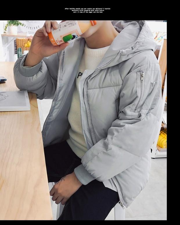 Mùa thu và mùa đông áo khoác cotton nam Hồng Kông thanh niên phục vụ bánh mì nam phiên bản Hàn Quốc của xu hướng áo khoác trùm đầu áo khoác giản dị Harajuku áo khoác nam hàng hiệu