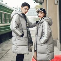 Cặp vợ chồng áo cotton nam dài sinh viên Hàn Quốc áo khoác cotton nam và nữ dày xuống quần áo cotton mùa đông áo khoác cardigan