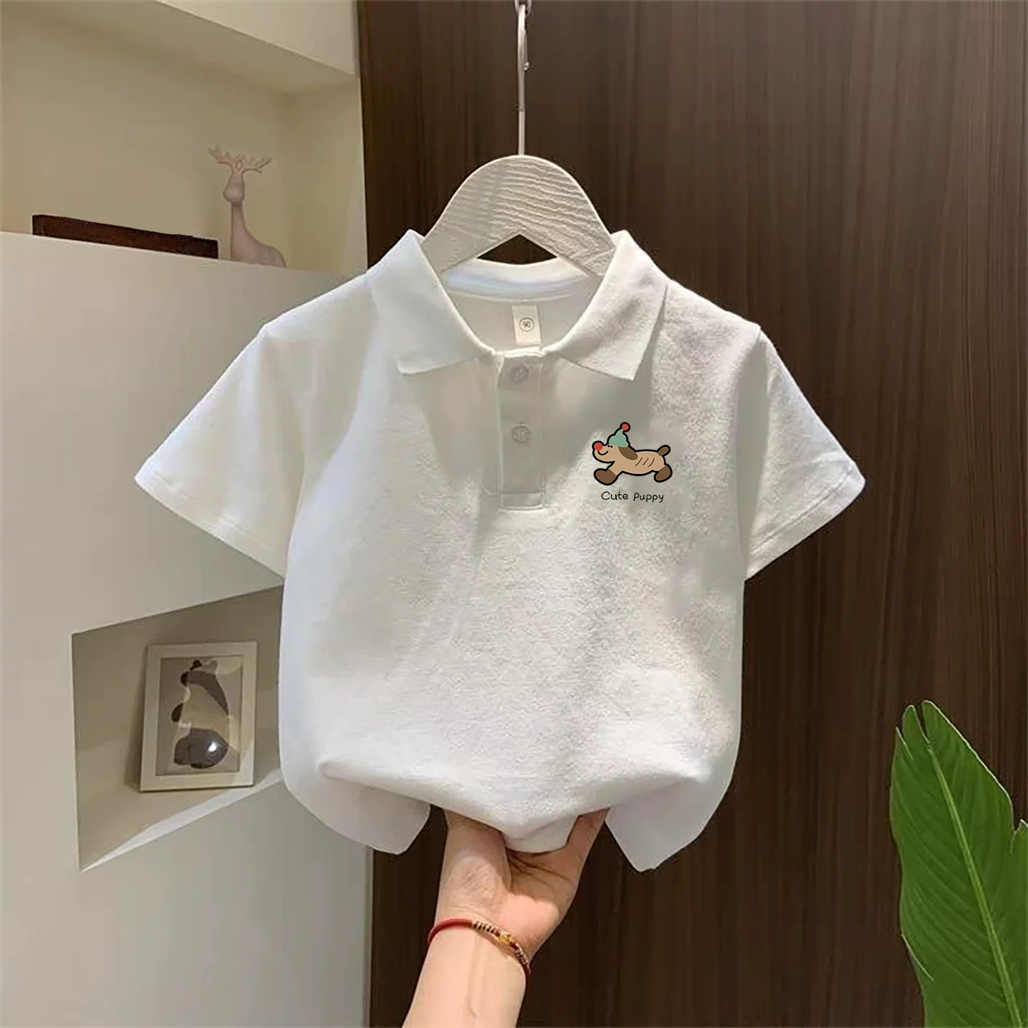 Хлопковая поло-рубашка для детей с коротким рукавом, одежда для мальчиков