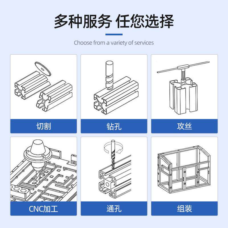 Industrial aluminum alloy profile chassis protective cover aluminum profile frame rack container workbench fence processing customization