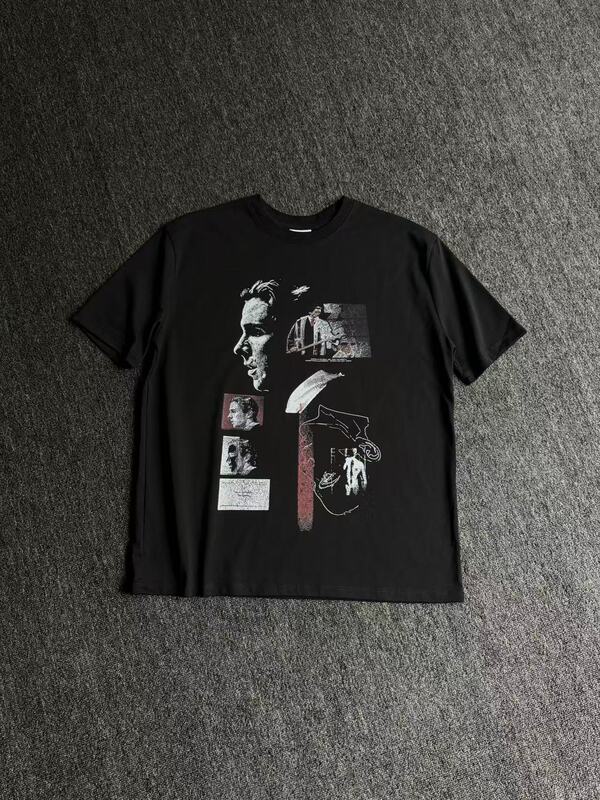 Alluretrendz Cotton-Blend Coolmax Fiber "American Movie Portrait" Printed Short-Sleeved T-Shirt