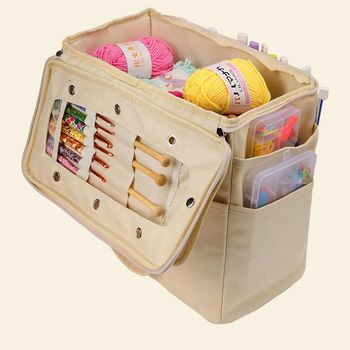 Multifunctional yarn storage bag diy knitting tool storage bag multifunctional sweater needle yarn storage and finishing bag