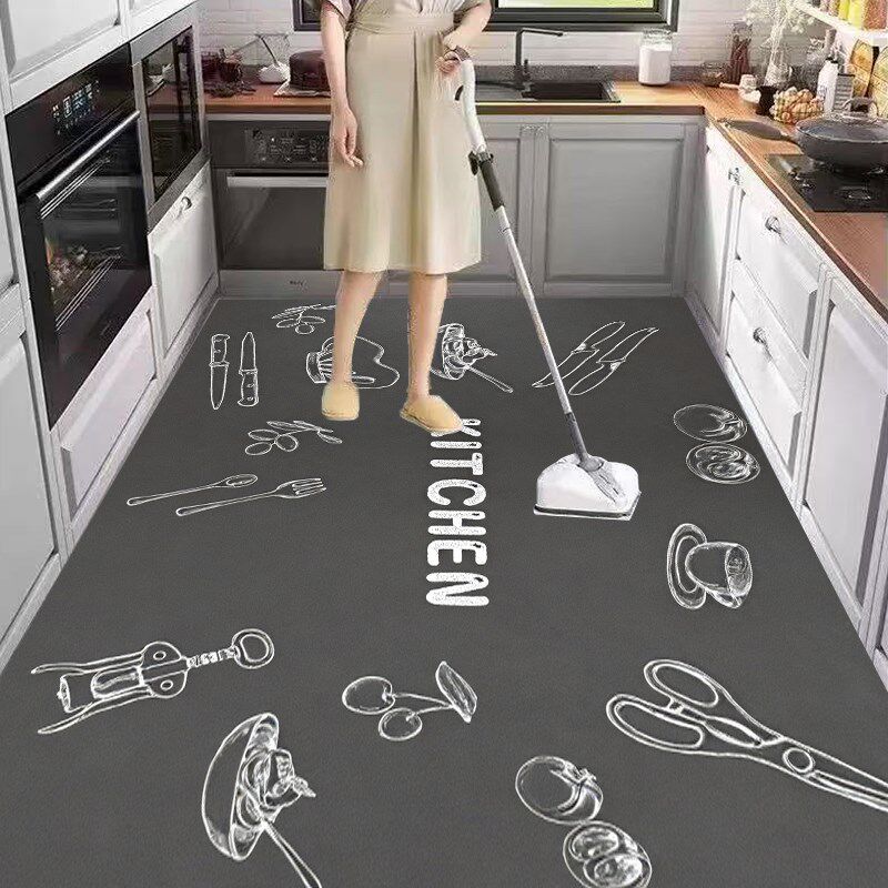 Real diatom mud kitchen floor mats, non-slip and oil-proof, wipeable, washable, water-absorbing and oil-absorbing floor mats, S carpets, stain-resistant mats