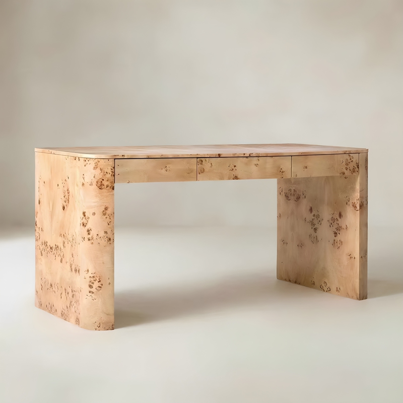 Nordic Mid-Century Style Tree Stump Leather Solid Wood Desk Designer Art Desk Study Reception Negotiation Table for Home Use Nordic Mid-Century Style Tree Stump Leather Solid Wood Desk Designer Art Desk Study Reception Negotiation Table for Home Use