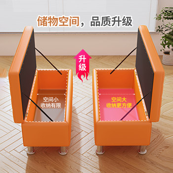 服装店长方形沙发换鞋凳可坐家用床尾储物凳收纳更衣室试衣间凳子