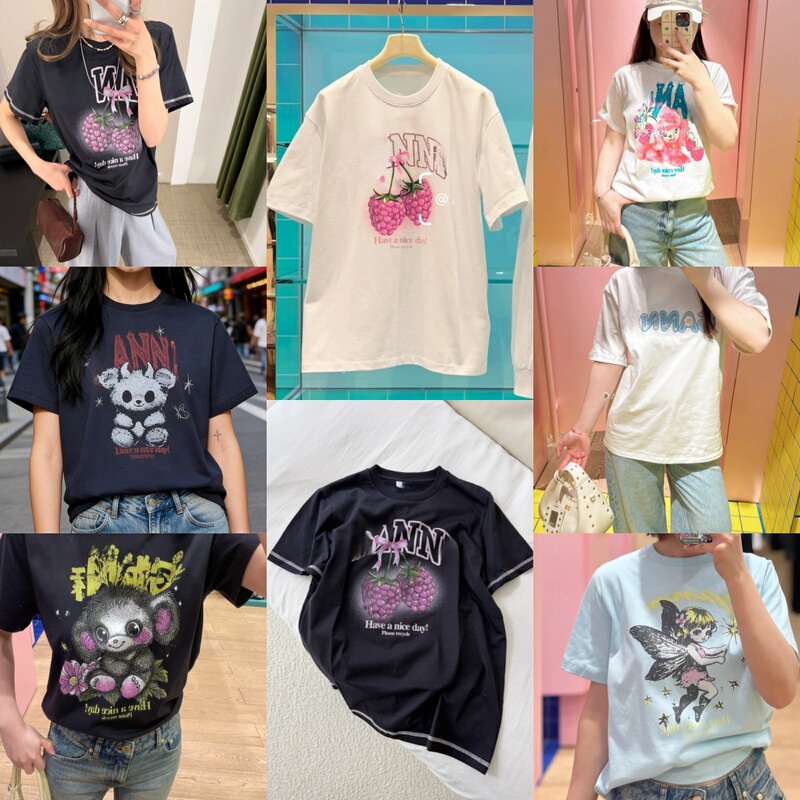 Super Good~ Nanyouhongpin Summer Playful Style Cartoon Print Short-Sleeve T-Shirt for Women, Loose Casual Pure Cotton Round Neck Top