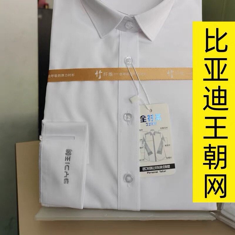 Byd Dynasty Network's New White Shirt with New Logo on the Cuffs, Work Uniform, Mist Blue Suit, Professional Attire Byd Dynasty Network's New White Shirt with New Logo on the Cuffs, Work Uniform, Mist Blue Suit, Professional Attire